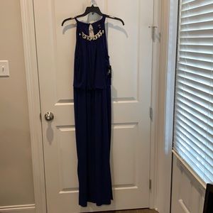 Deep blue Maxi knit dress
